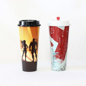 Charmlite Stadium 16 oz. Plastikbecher, 10er Pack wiederverwendbar Gedrénksbecher fir Fester, Eventer, Marketing, Hochzäiten, DIY Projeten oder Grillpicknicken, Ouni BPA (Blo)