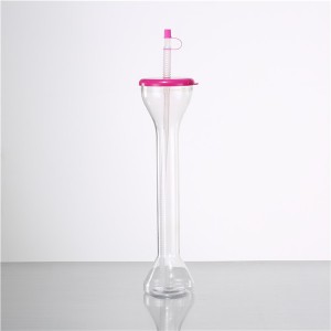 チャームライト 環境に優しいプラスチック製ヤードカップ(ストロー付き) – 22オンス / 650ml