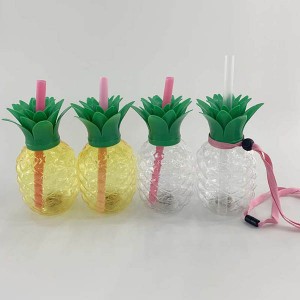 Charmlite uus plastmassist ananassikujuline joogitops LED-funktsiooniga 16oz