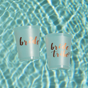 Kubki na sok z tworzywa sztucznego Charmlite PP Stadium, twardy kubek z tworzywa sztucznego z etykietą w formie