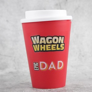 Charmlite Plastic Coffee Mug nga adunay Screw Lid ug Silicone Band Reusable Style 16oz