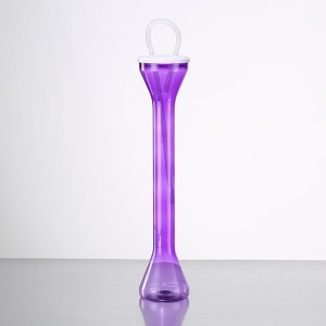 Bicchiere da granita Charmlite Party in plastica a collo lungo con cannuccia – 24 oz / 700 ml