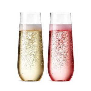 Big discounting Blue Stemless Wine Glass - Charmlite Clear Reusable Stemless Champagne Flute Champagne Glass For Wedding – 10 oz – Charmlite detail pictures