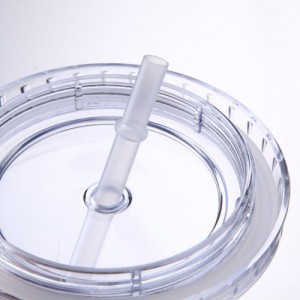 Vaso térmico Charmlite de doble pared con tapa y pajita reutilizable – 473 ml – transparente