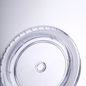 Vaso térmico Charmlite de doble pared con tapa y pajita reutilizable – 473 ml – transparente