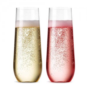 විවාහ මංගල්‍යය සඳහා චාම්ලයිට් පැහැදිලි නැවත භාවිතා කළ හැකි කඳන් රහිත ෂැම්පේන් නළා ෂැම්පේන් වීදුරුව - 10 oz