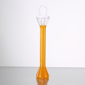 Bicchiere da granita Charmlite Party in plastica a collo lungo con cannuccia – 24 oz / 700 ml