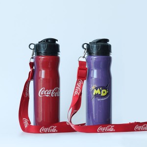 Charmlite Factory Direct Customized Logo 650ml Water Bottle nga adunay Lanyard alang sa Promosyon
