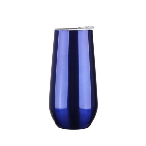 6oz Mini-Weinglas mit Doppelwand, ohne Stiel, Edelstahl, vakuumisoliert, Champagnerflöten, Weinbecher mit Deckel