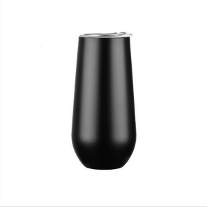 6oz Mini-Weinglas mit Doppelwand, ohne Stiel, Edelstahl, vakuumisoliert, Champagnerflöten, Weinbecher mit Deckel