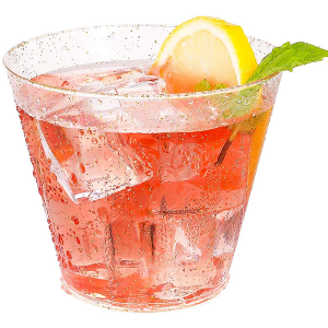 Charmlite 9oz Glitter Plastic Disposable Gold Tumblers for Wedding, Thanksgiving, Christmas Party