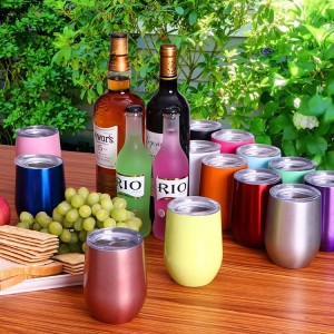 Copa de vi Swig d'acer inoxidable de doble paret de 12 oz a l'engròs d'Amazon, venda calenta